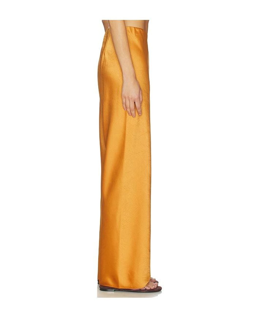 Vince Orange High Waist Satin Bias Pant