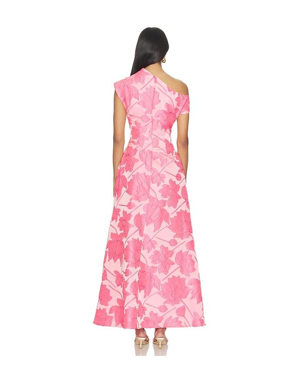 Elliatt Pink Dionne Asymmetrical Maxi Gown