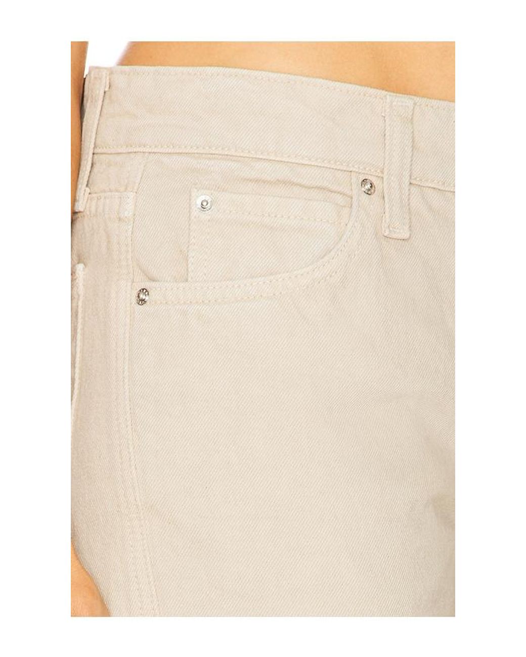 GRLFRND White Graham Low Rise Straight Twisted Seam