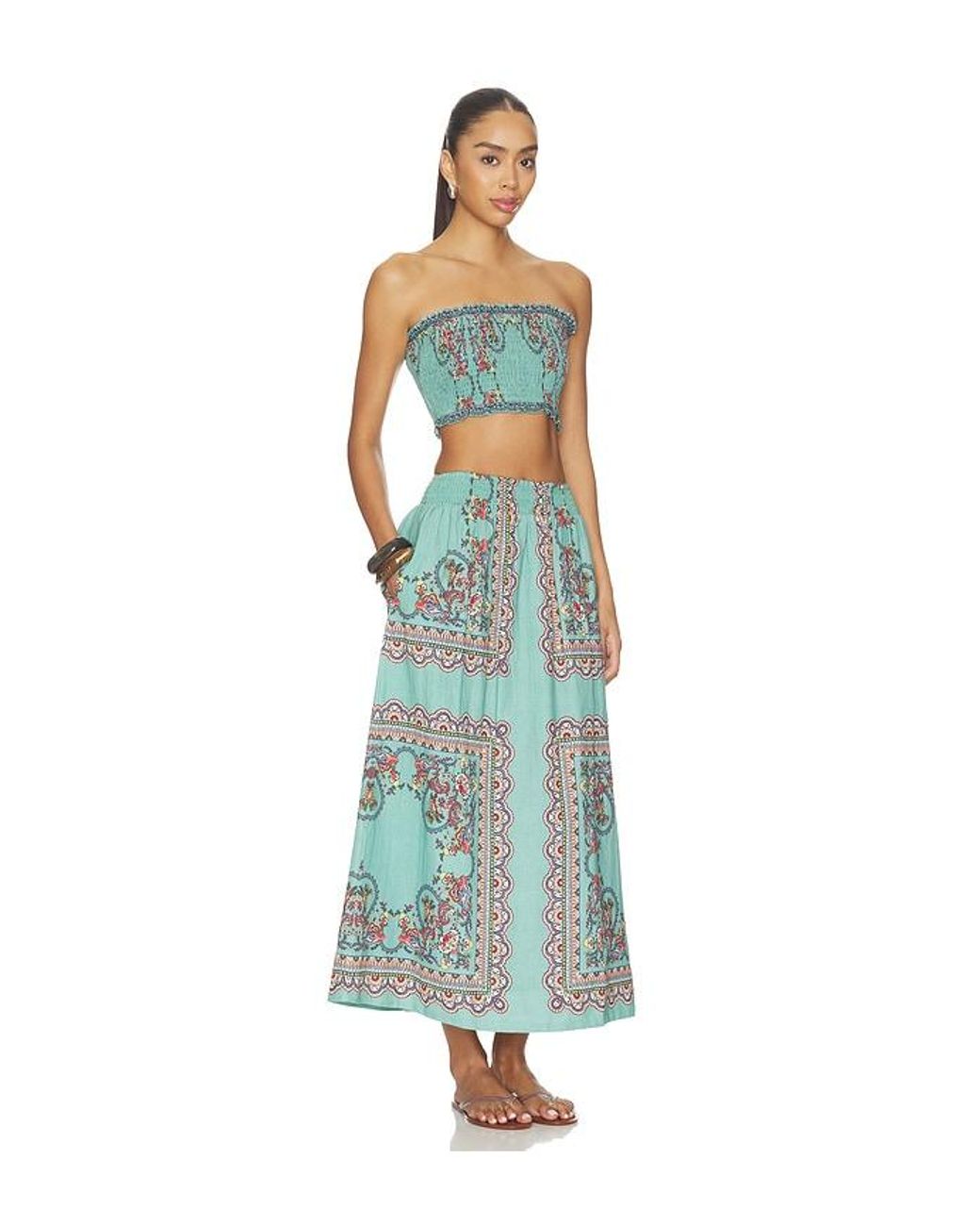Cleobella White Ruby Top & Midi Skirt Set
