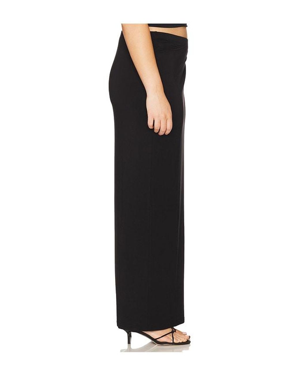 GOOD AMERICAN Black Stretch Jersey Maxi Skirt