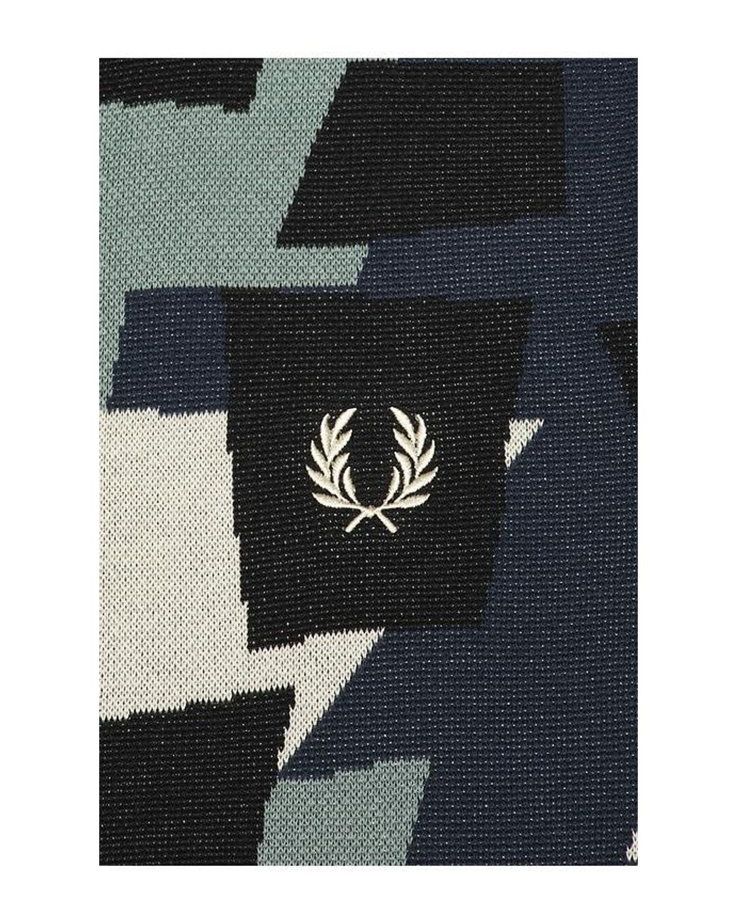 Fred Perry Black Fragment Jacquard Knit Polo Shirt for men