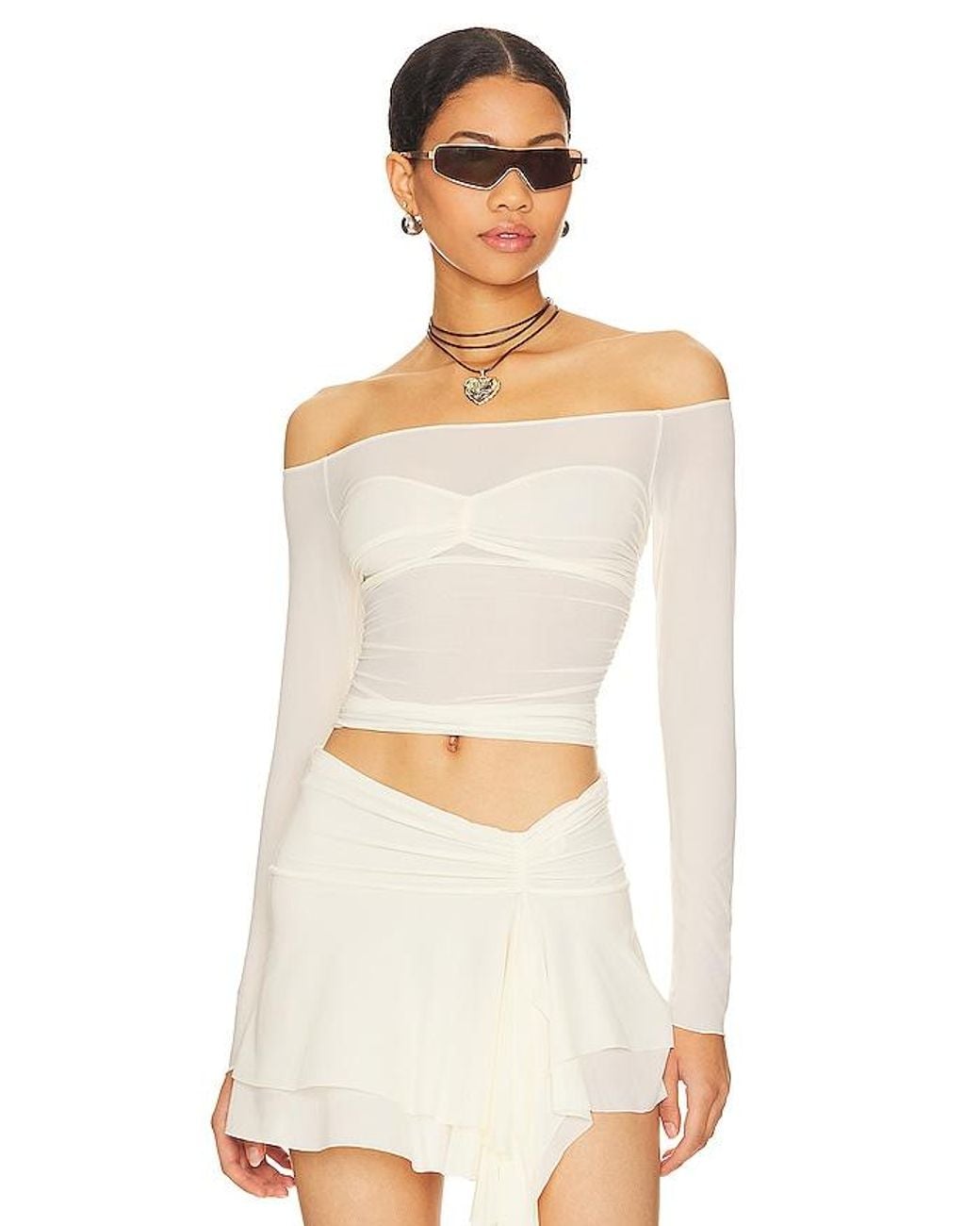 Indah White Coco Pinch Bra Top
