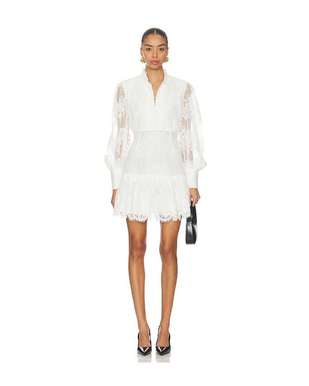 Bardot White Olessia Lace Mini Dress