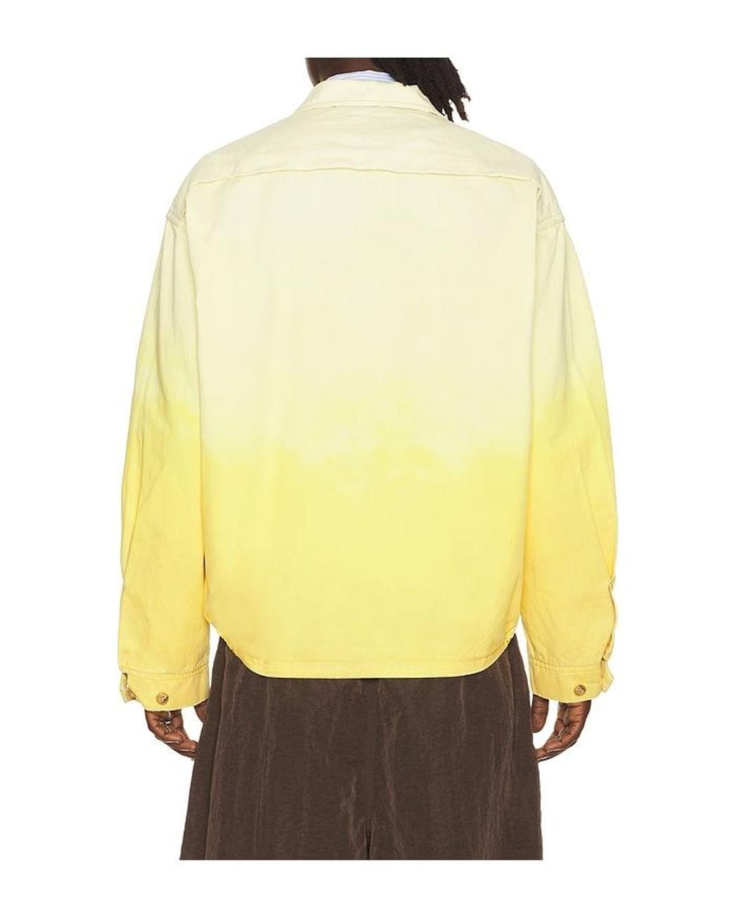 Beams Plus Yellow Short Blouson Gradation Print for men
