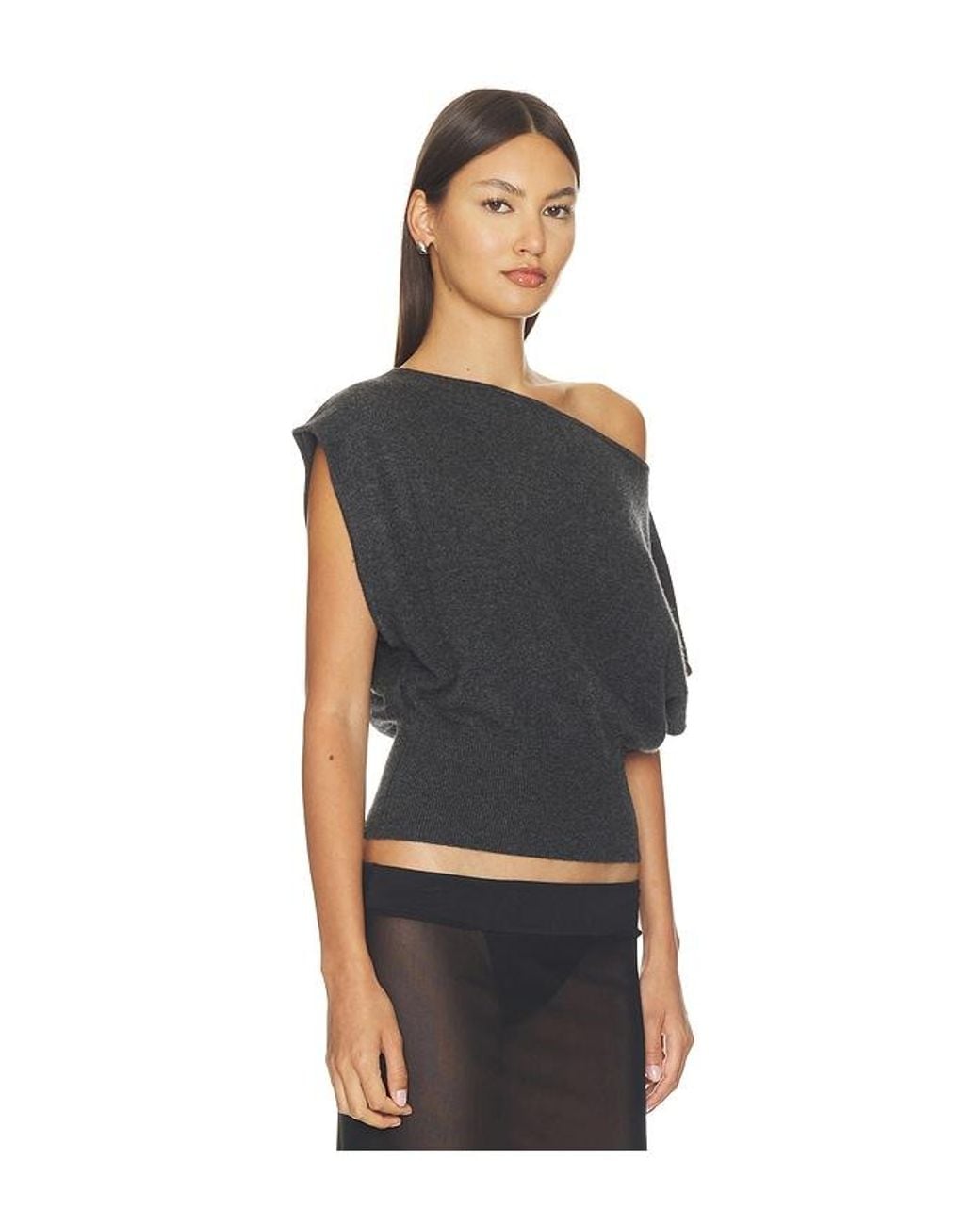 St. Agni Black Cashmere Asymm Top