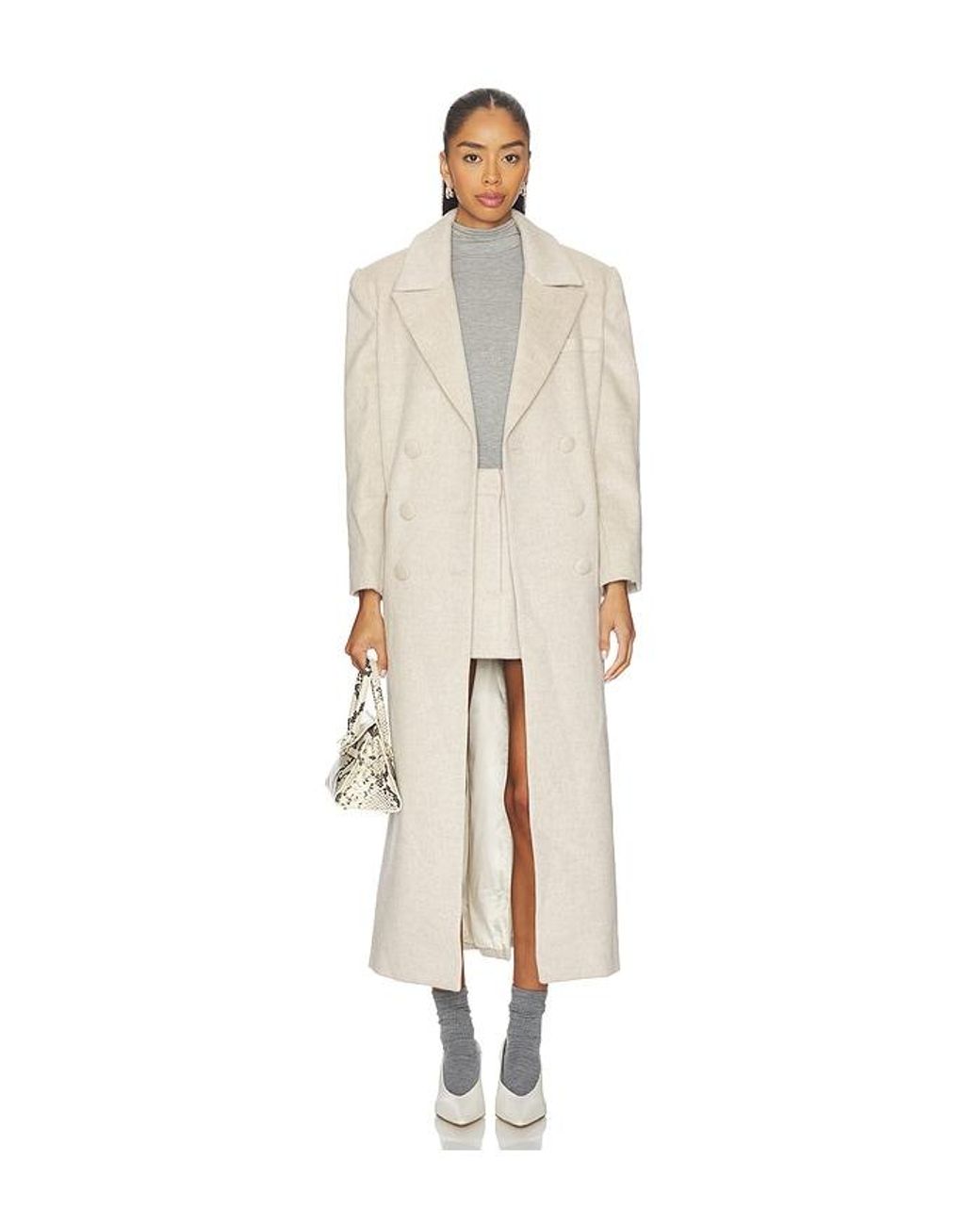 AEXAE White Cashmere Wool Blend Mini Skirt