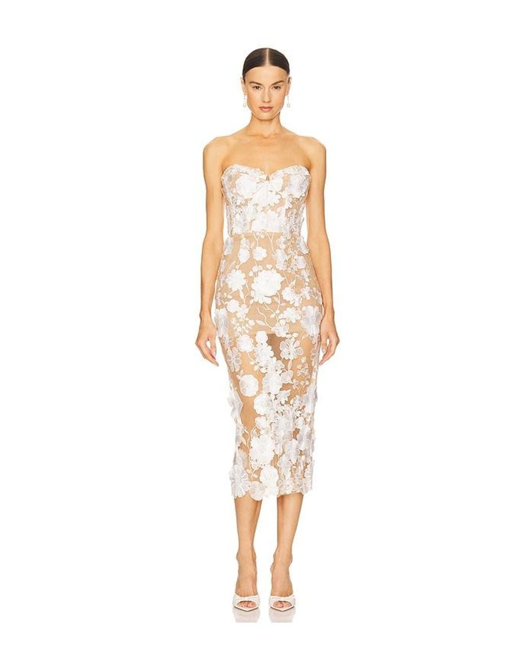 Bronx and Banco White Jasmine Midi Dress