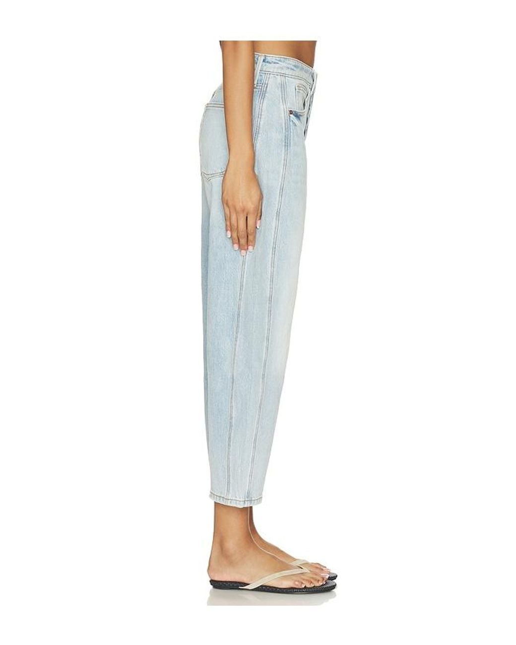 GOOD AMERICAN Blue High Barrel Ankle Jeans