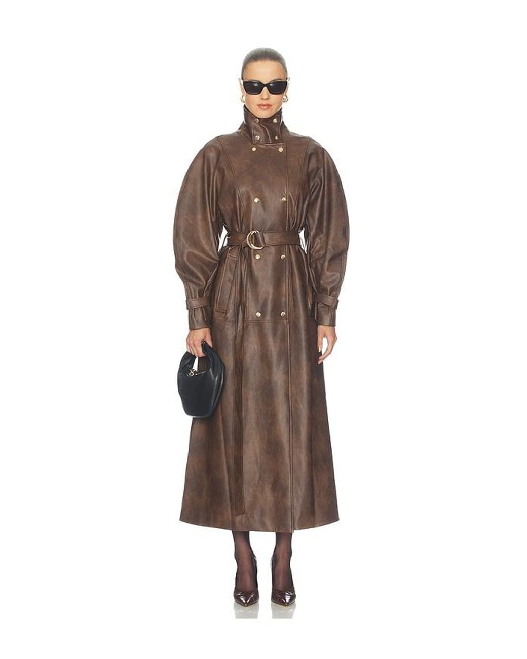 Bardot Brown Milana Faux Leather Trench