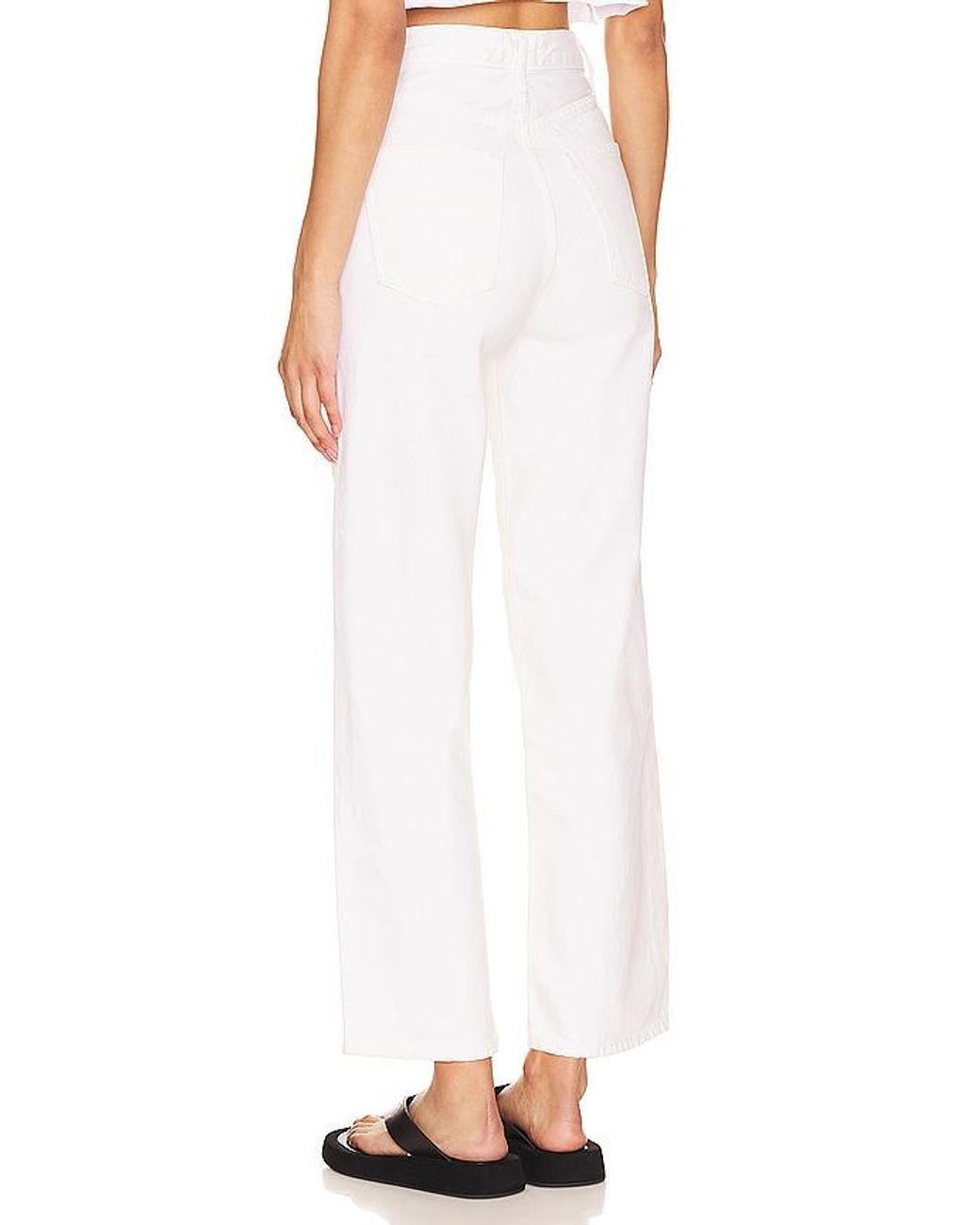 Agolde White Ren High Rise Wide Leg Jeans