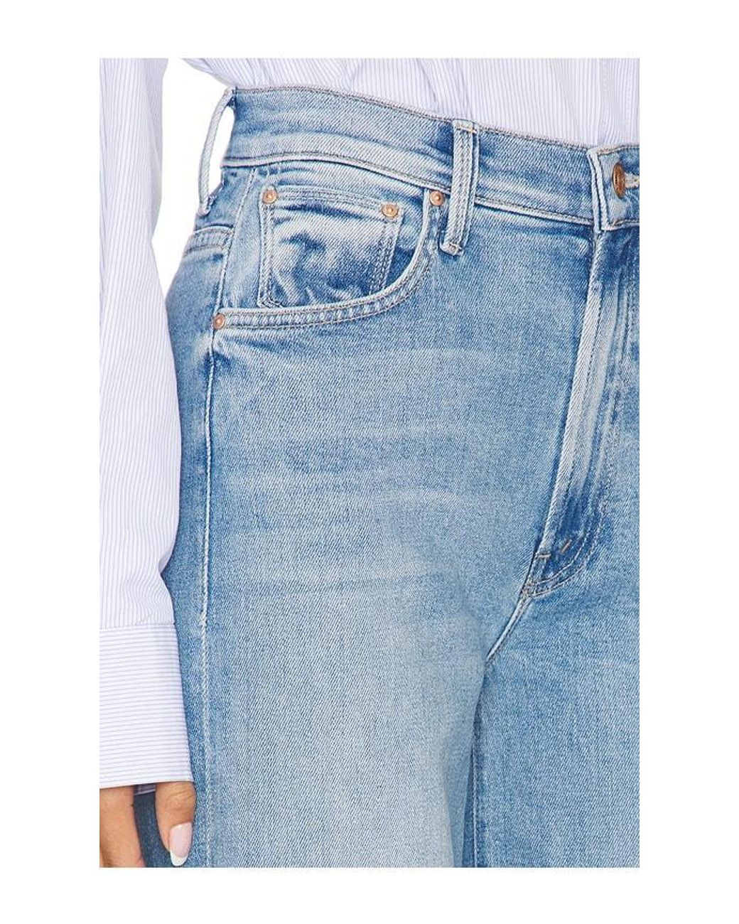Mother Blue The Ditcher Roller Zip Sneak Jeans