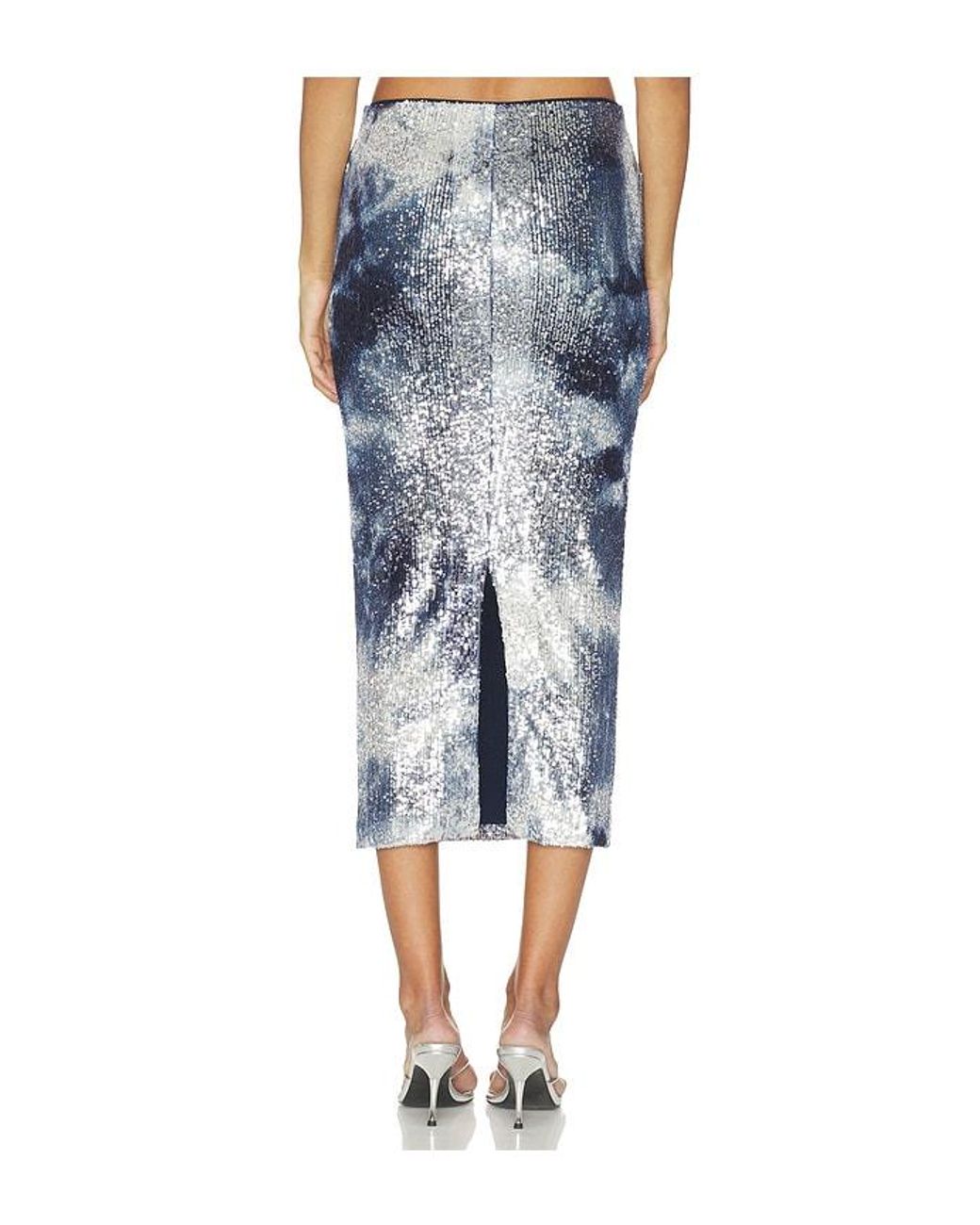 Le Superbe Blue Shibori Shine Liza Skirt