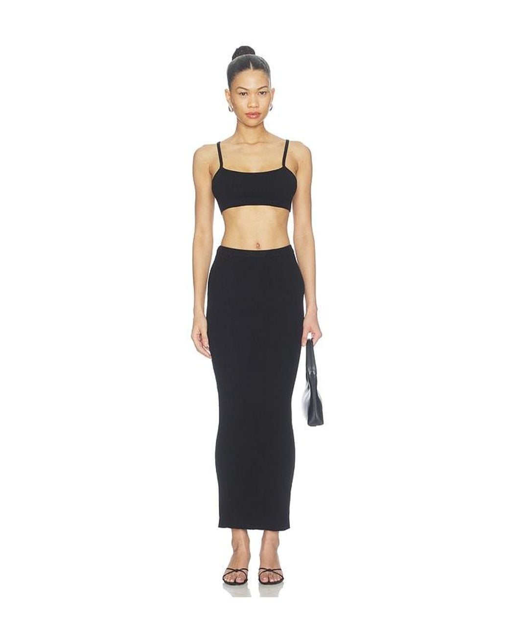 ALL THE WAYS Black Jude Knit Maxi Skirt Set