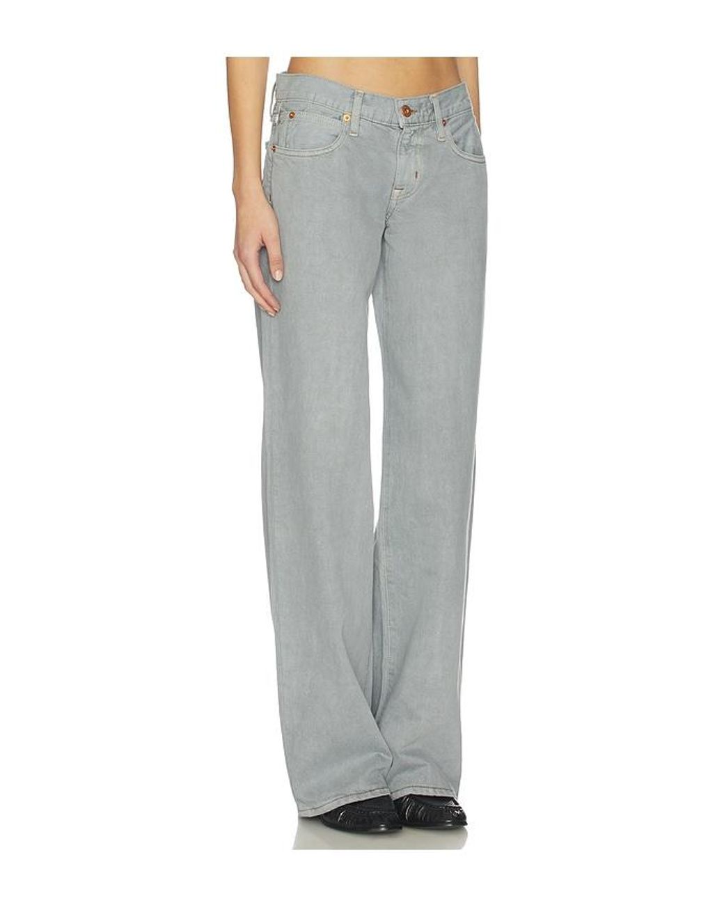 SLVRLAKE Denim Gray Lexi Low Rise Relaxed Wide Leg Jeans