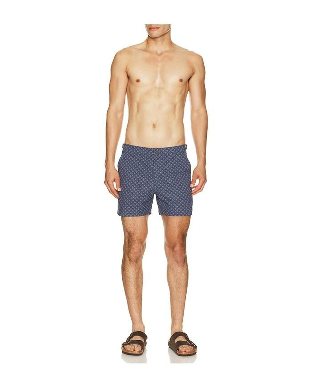 Marine Layer Blue Tailored 5 Swim Trunk for men