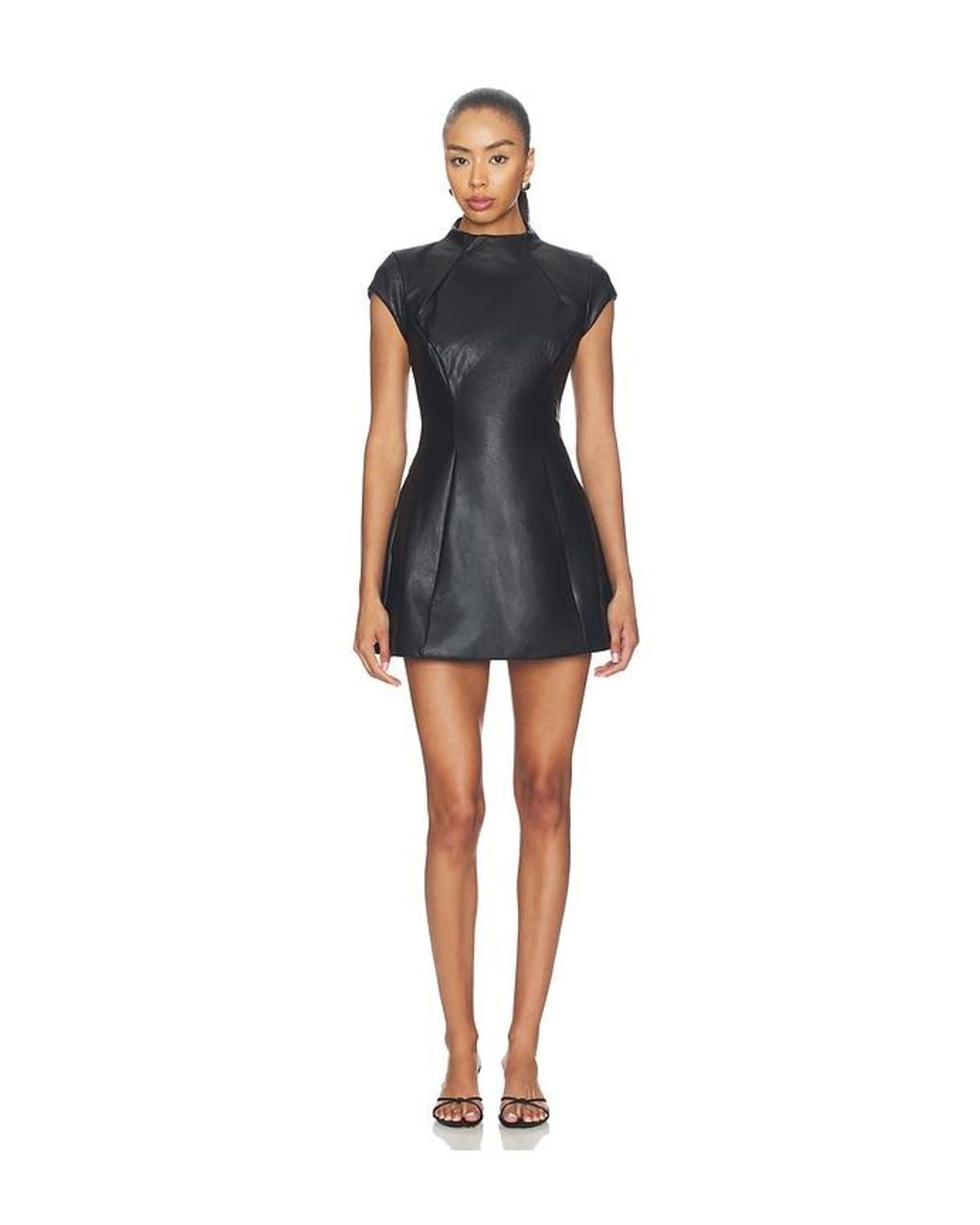 Bardot Black Delphi Faux Leather Mini Dress