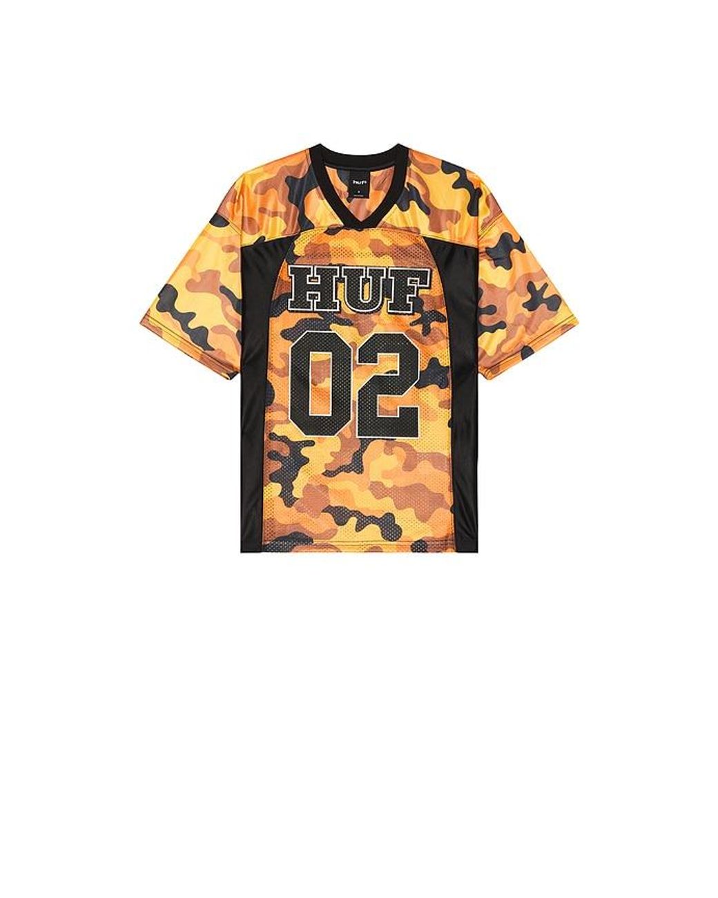 Huf Orange Camo Football Jersey Tee for men