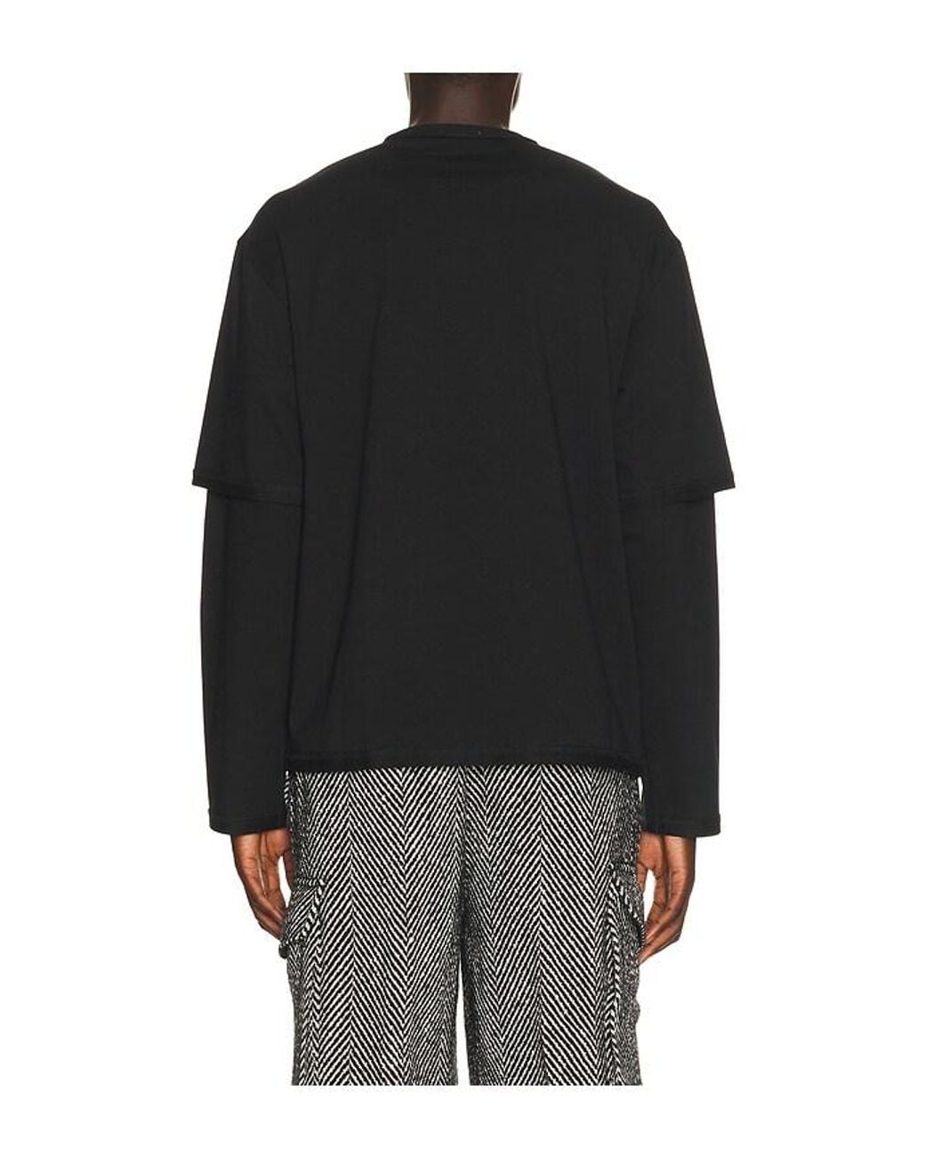 KROST Black Double Layer Long Sleeve Tee for men