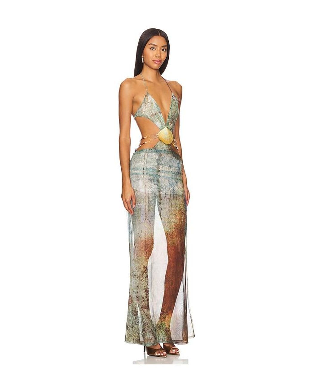 Jaded London White Vida Backless Maxi Dress With Shell Trim