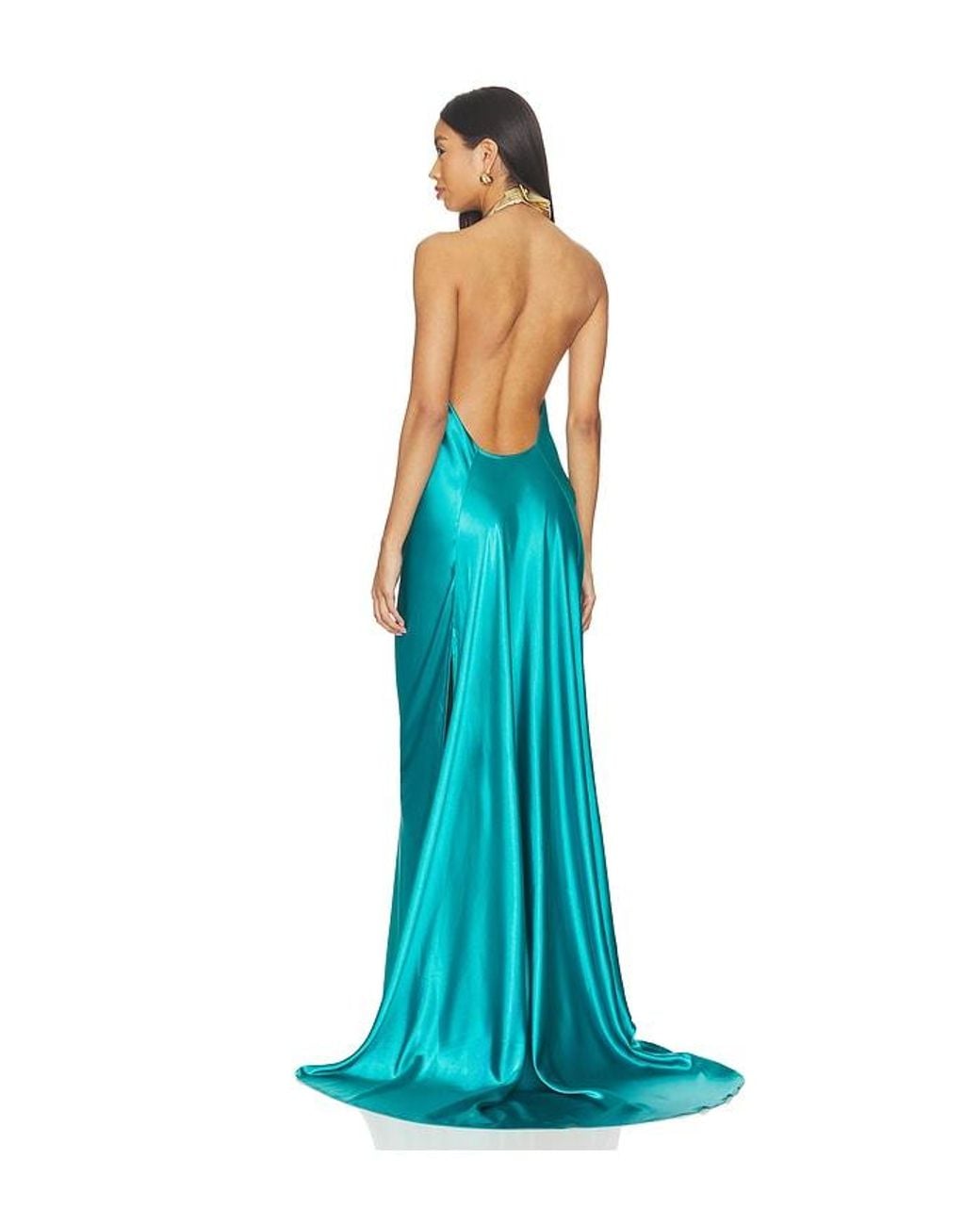 Bronx and Banco Blue Amara Backless Gown