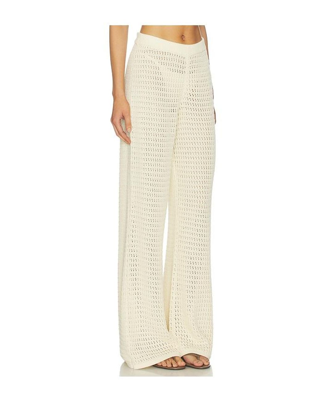 Tularosa White Rennata Open Stitch Pant