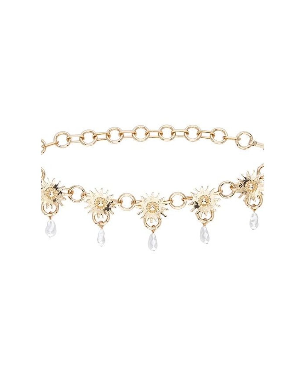 Lele Sadoughi Metallic Soleil Chain Belt