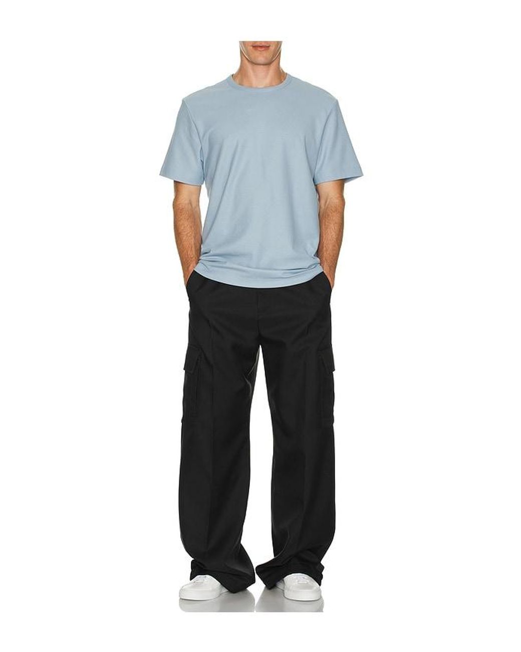 Vince Blue Pima Cotton Tee for men