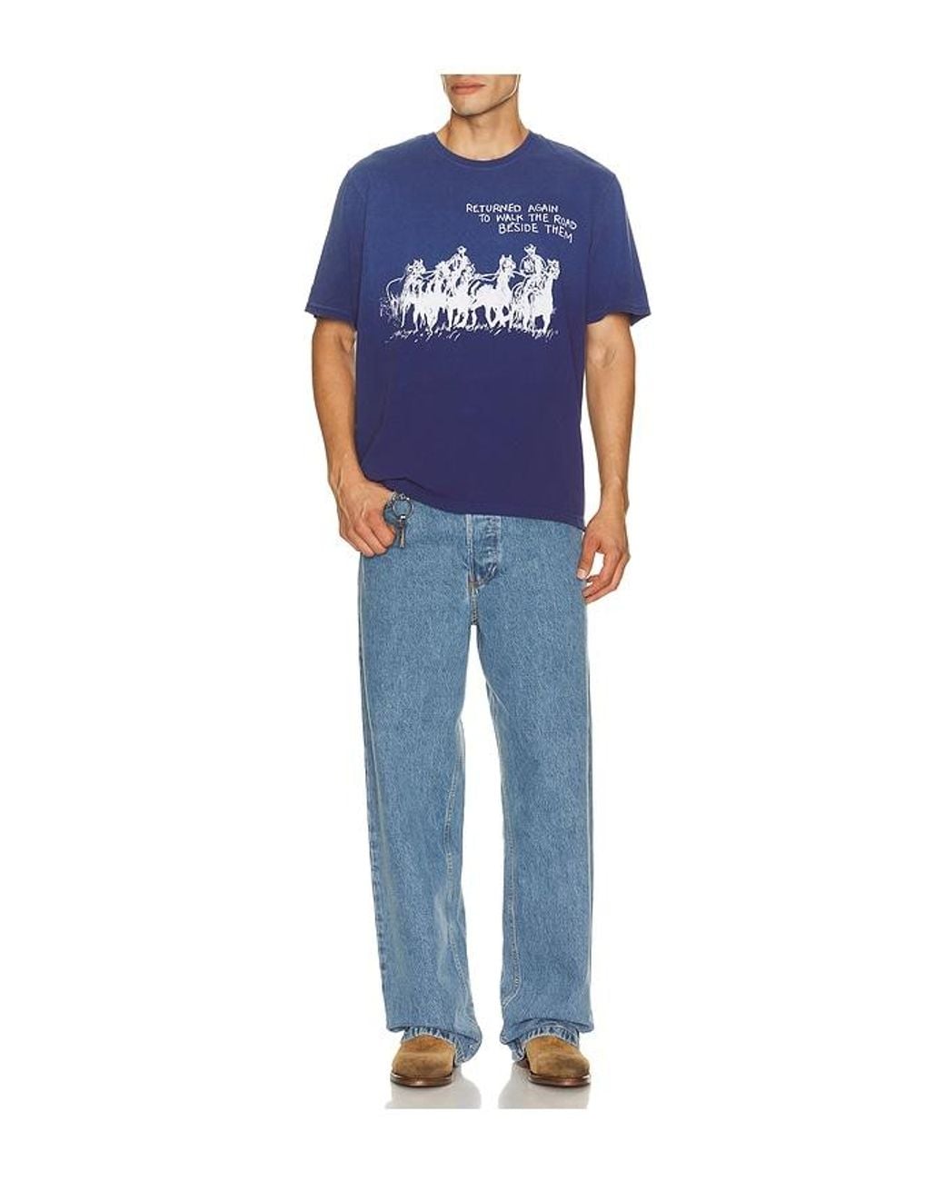 One Of These Days Blue Return Again Tee Shirt for men