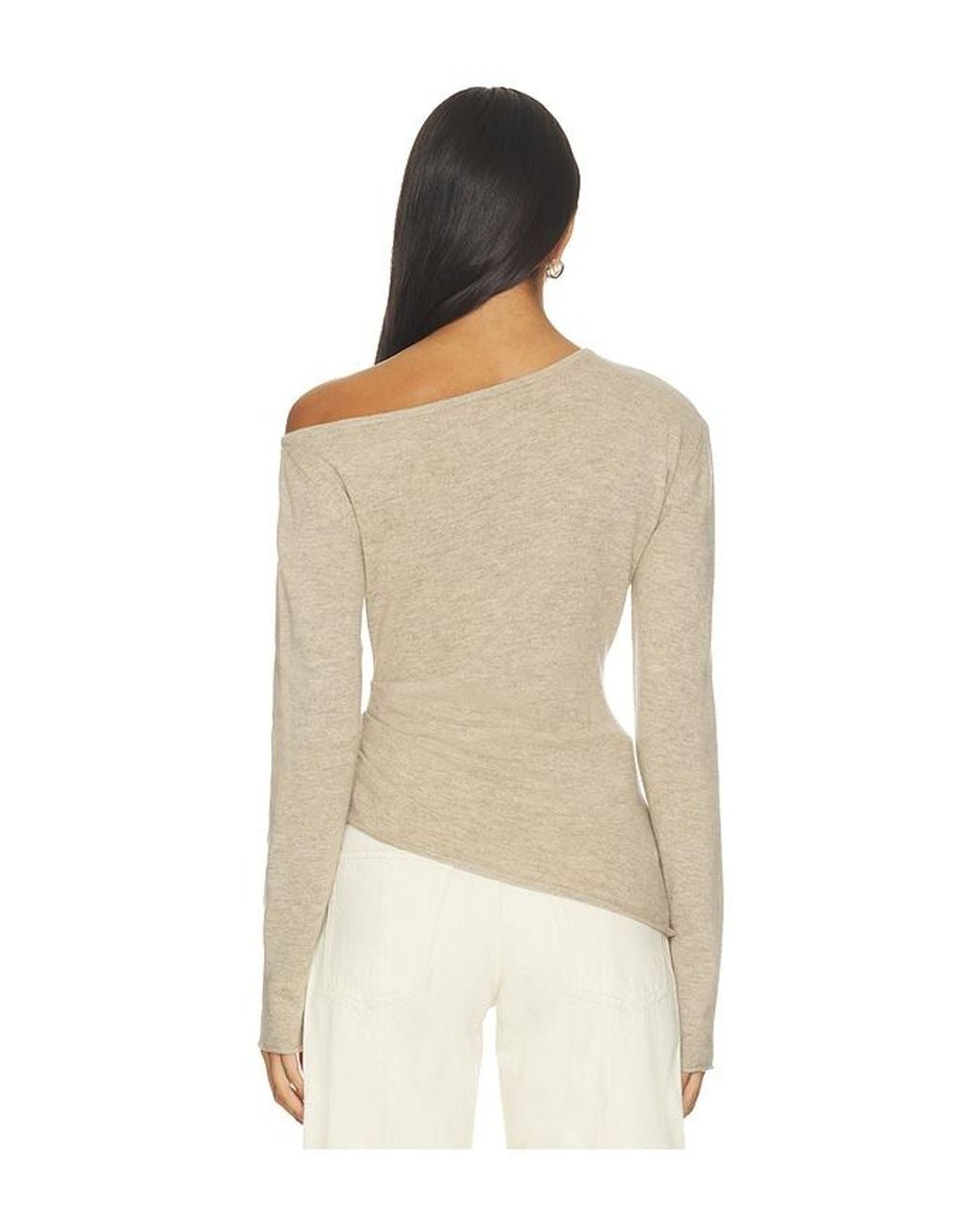 Helmut Lang Natural Draped Asym Top