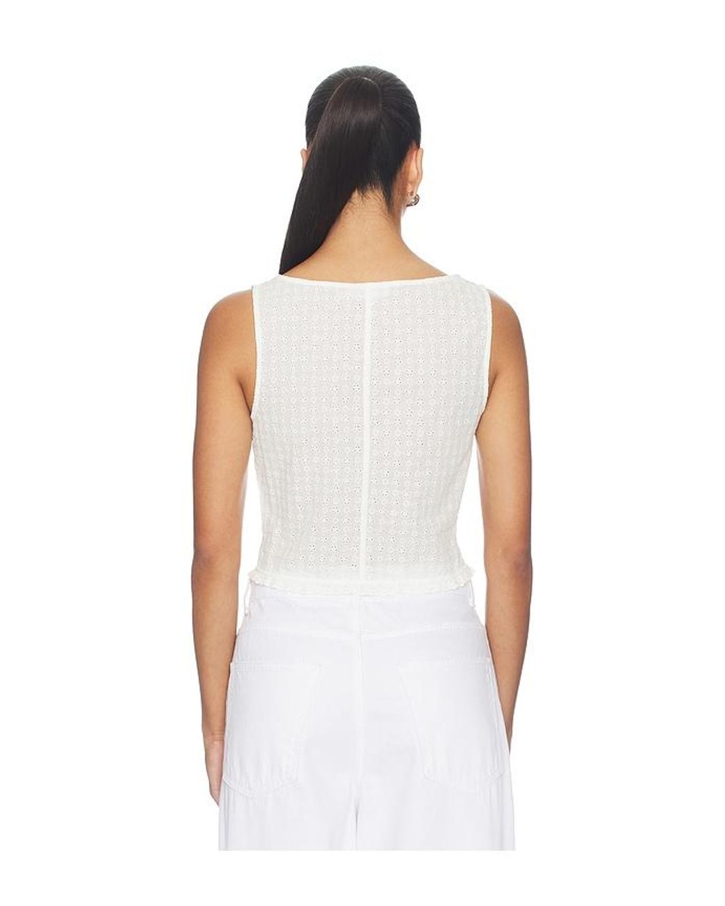 GOOD AMERICAN White The Eyelet Top