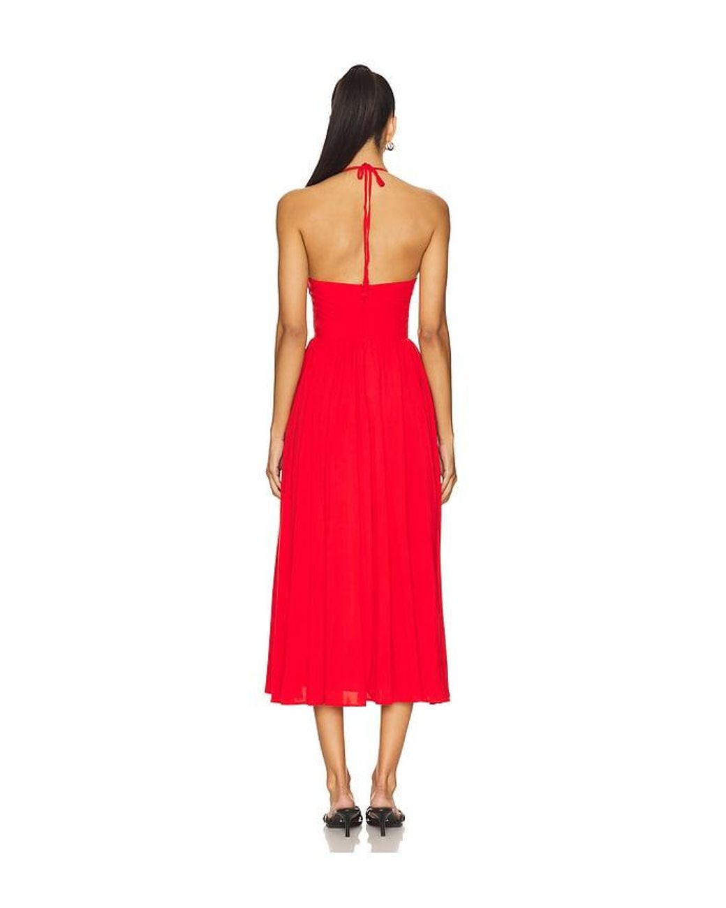 MAJORELLE Red Summer Midi Dress