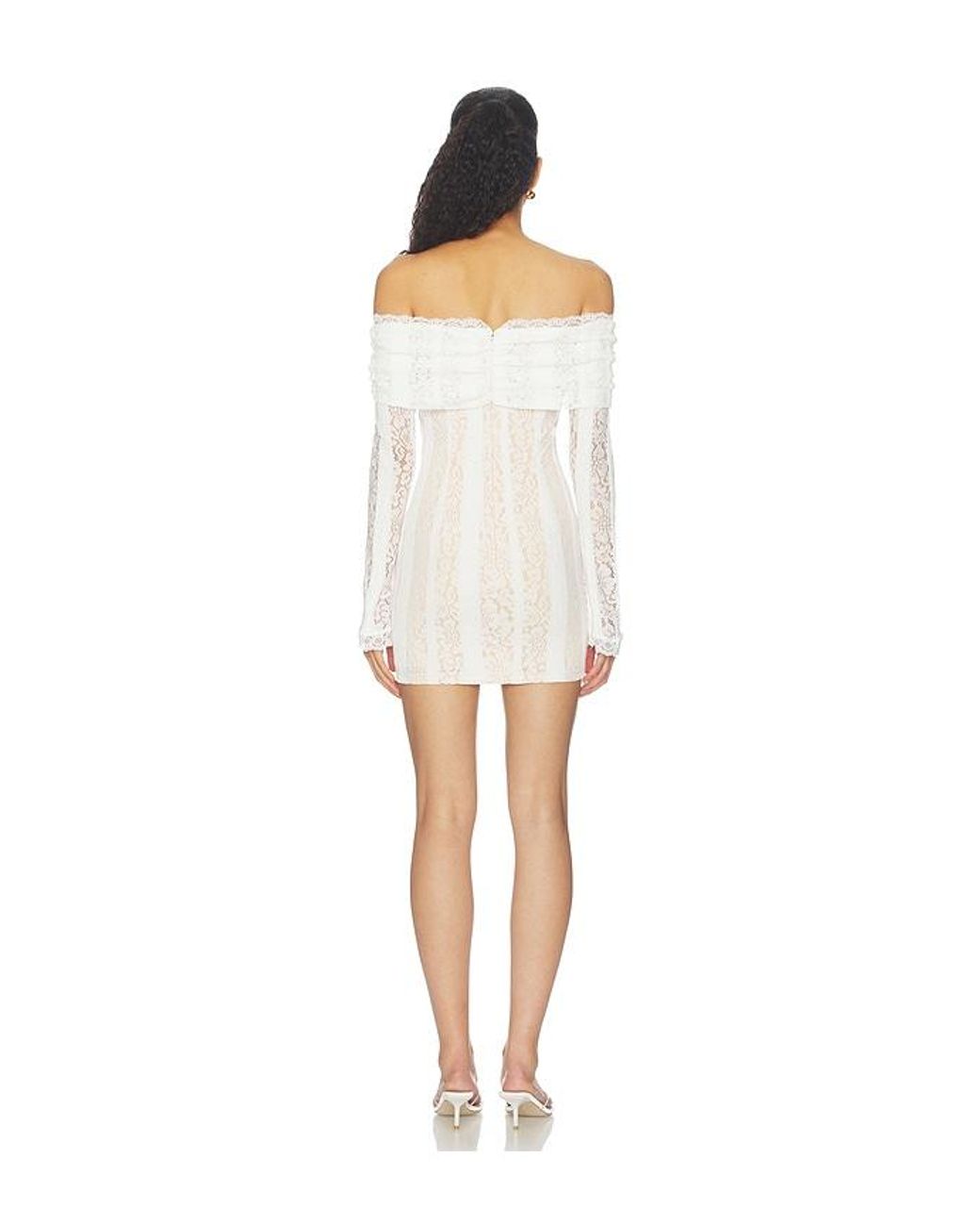 MORE TO COME White Annabelle Off Shoulder Mini Dress