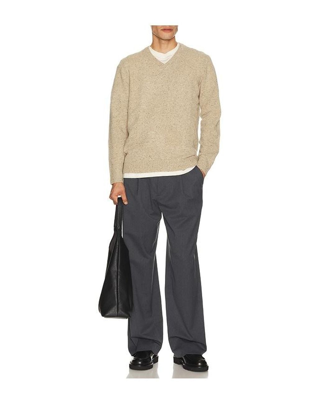 Marine Layer Natural Donegal V Neck Sweater for men