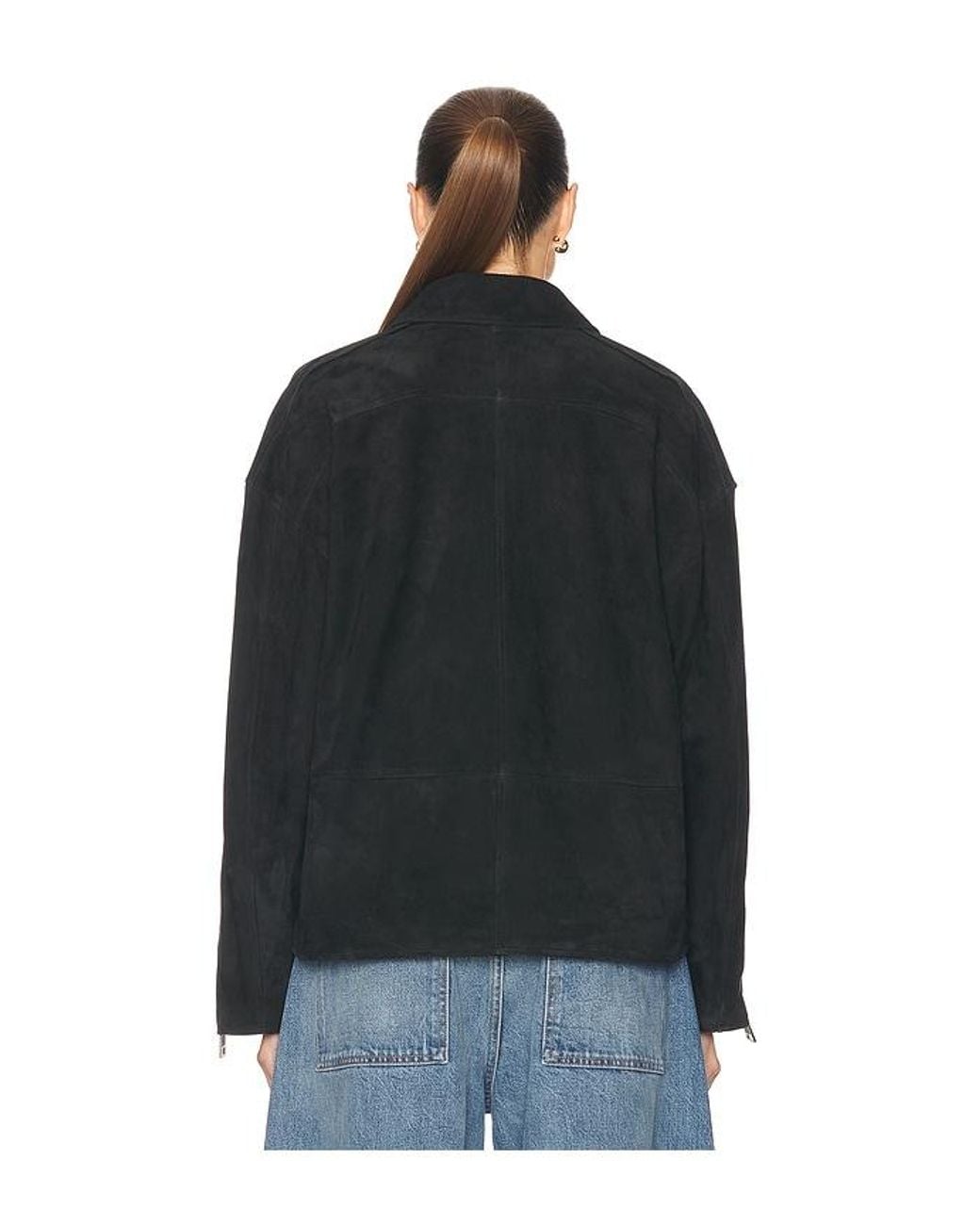 GRLFRND Blue Alek Suede Jacket