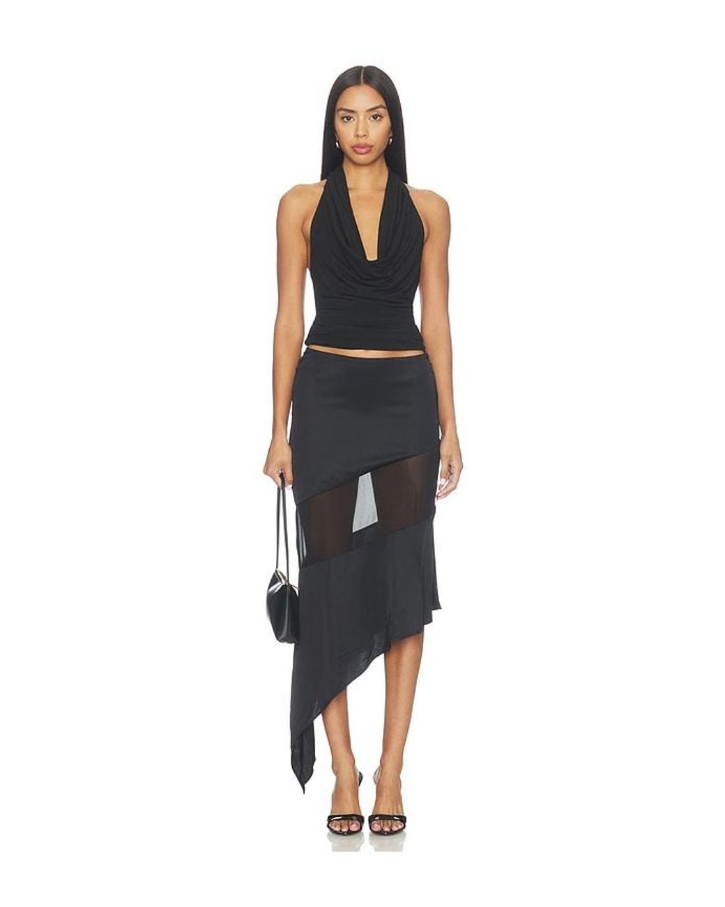 Nbd Black Roshini Midi Skirt
