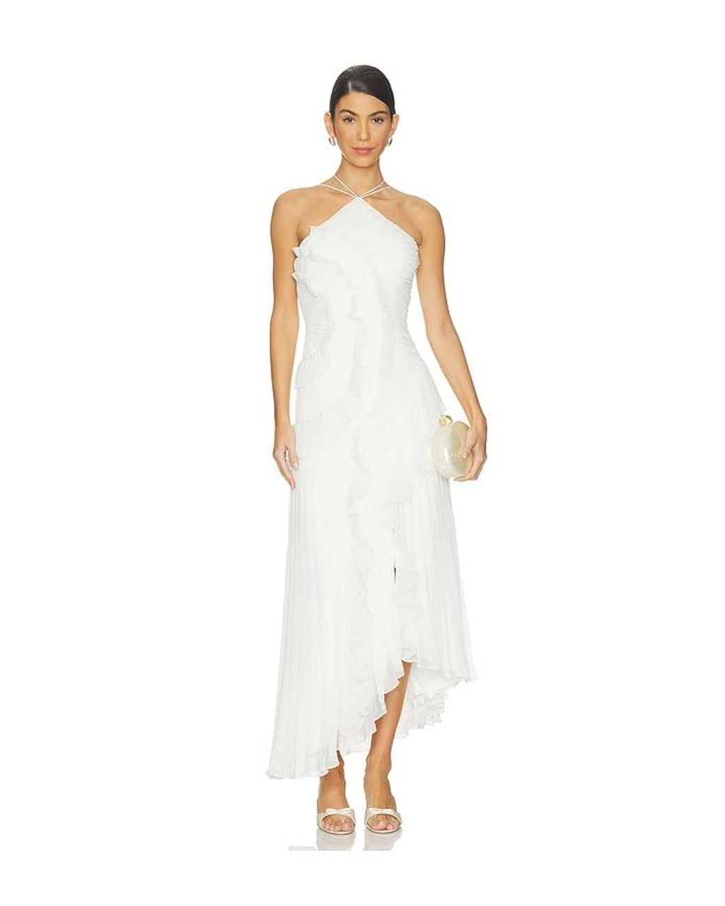 AMUR White Lorelie Halter Gown