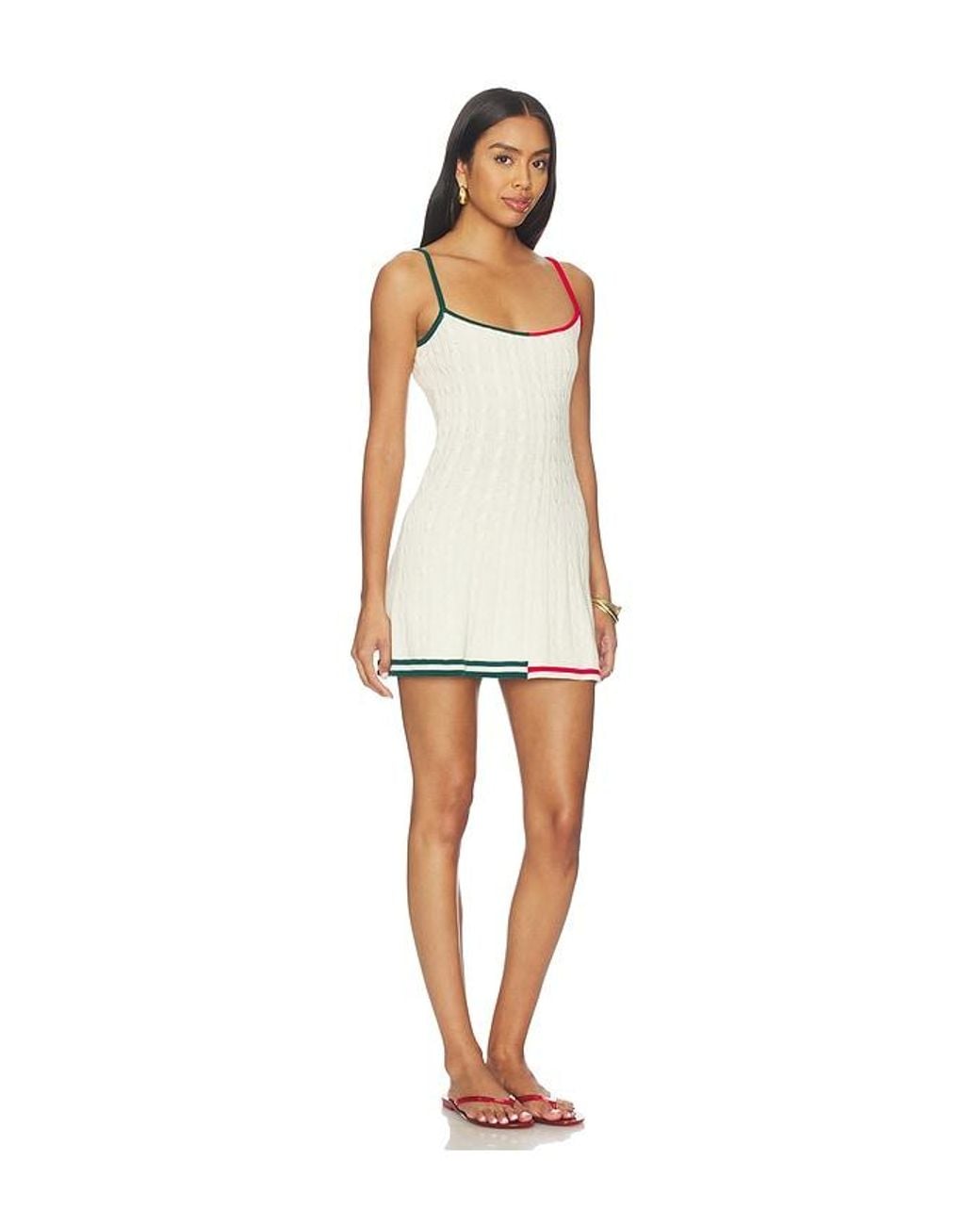 SER.O.YA White Azriel Metallic Knit Mini Dress