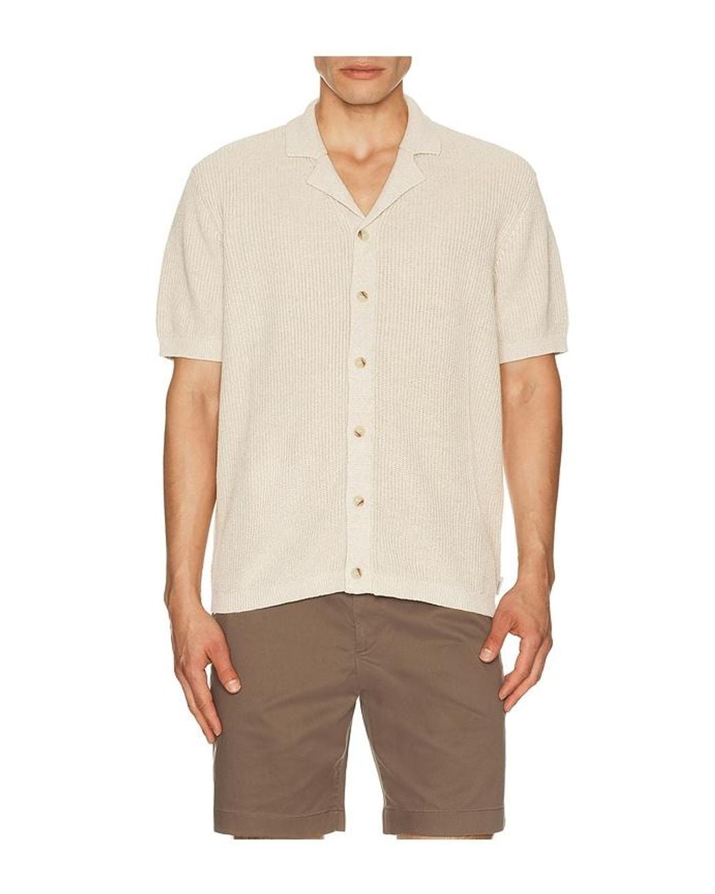 Onia Natural Silk Linen Camp Shirt for men