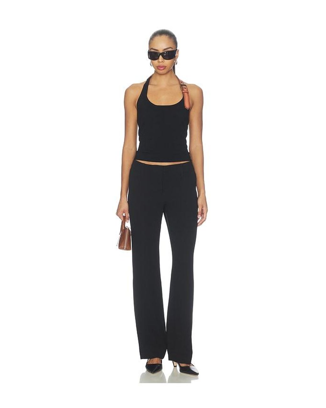 Monse Black Leather Belt Knit Top