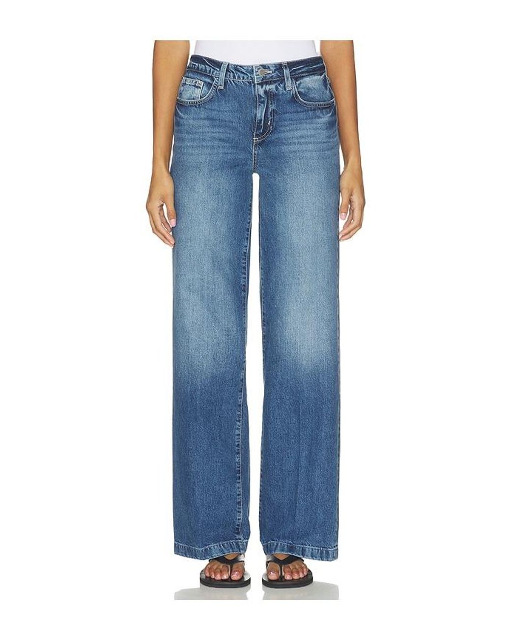 L'Agence Blue Clayton Wide Leg Pant