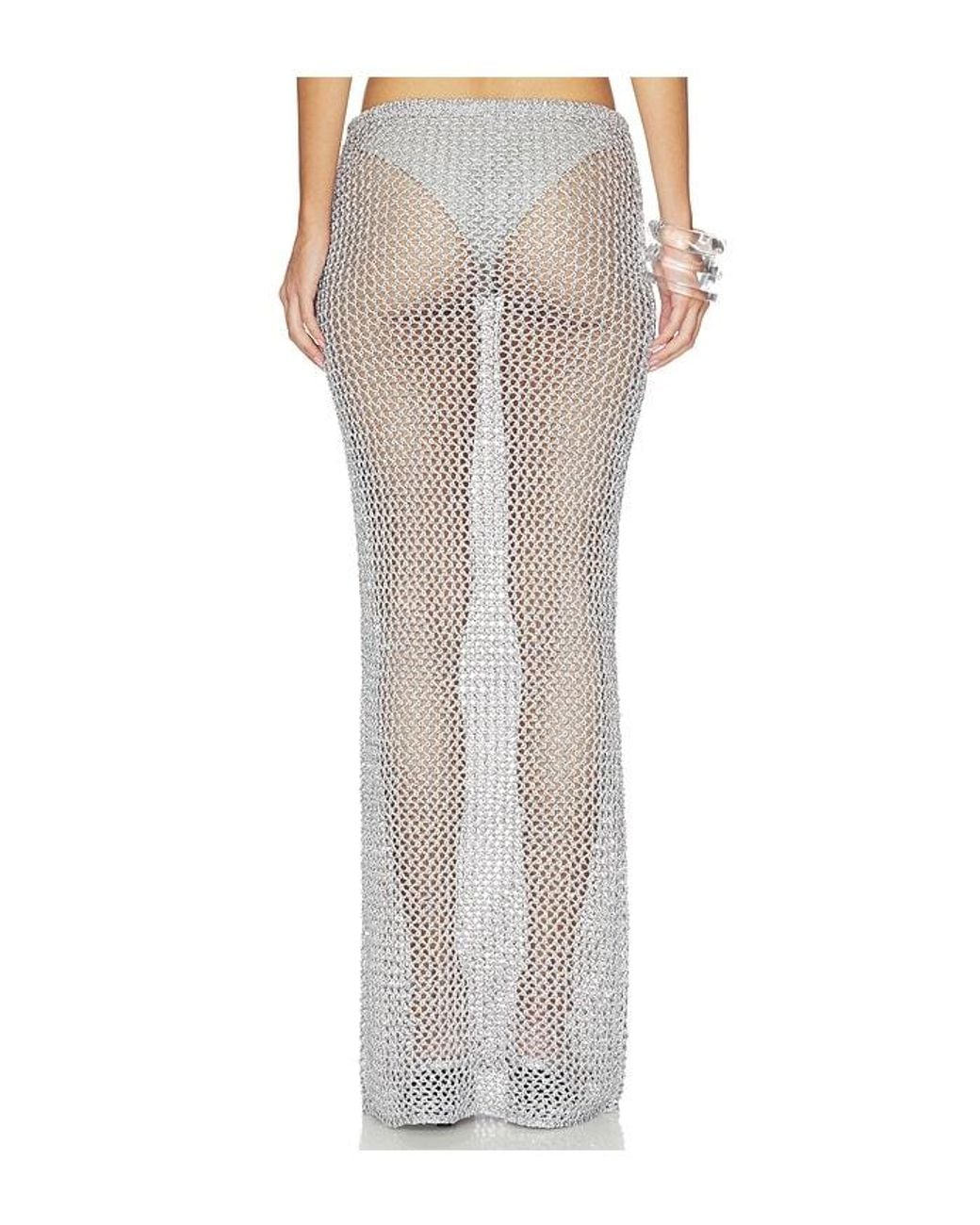 superdown Metallic Letina Knit Maxi Skirt