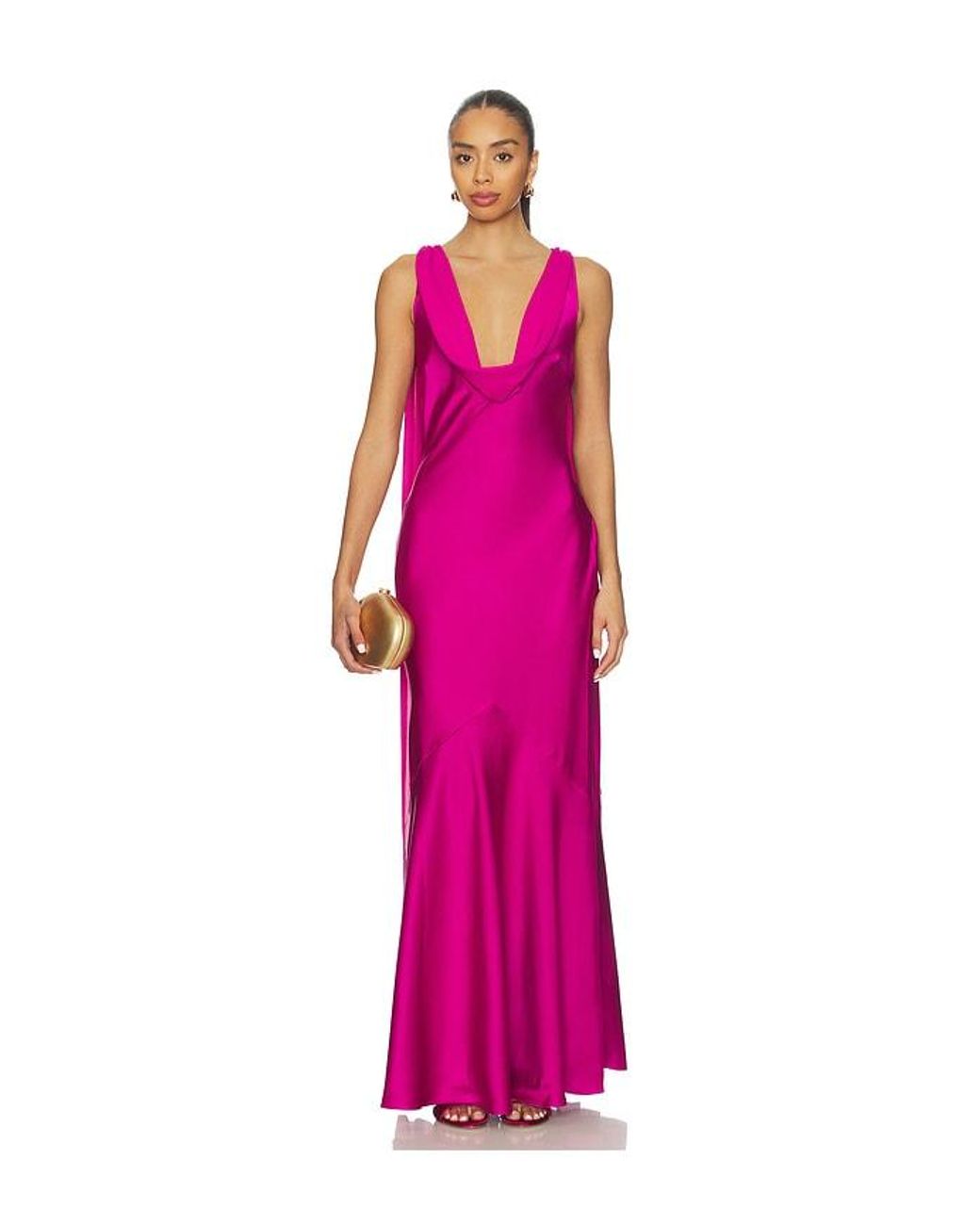 Runaway the Label Pink Gabriella Cowl Maxi Dress