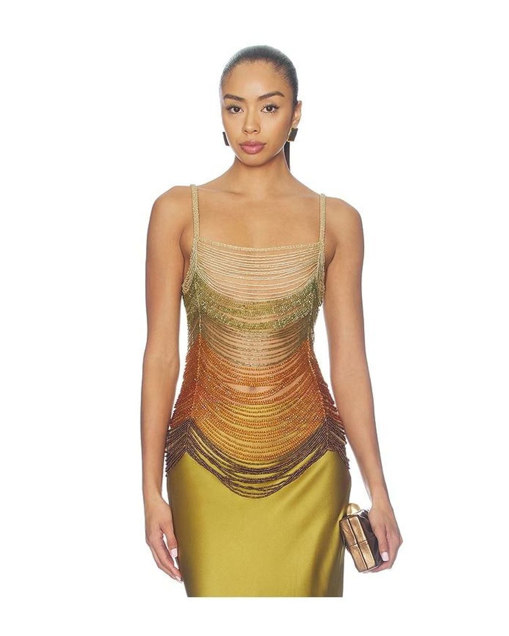 PATBO Brown Solar Embroidery Top