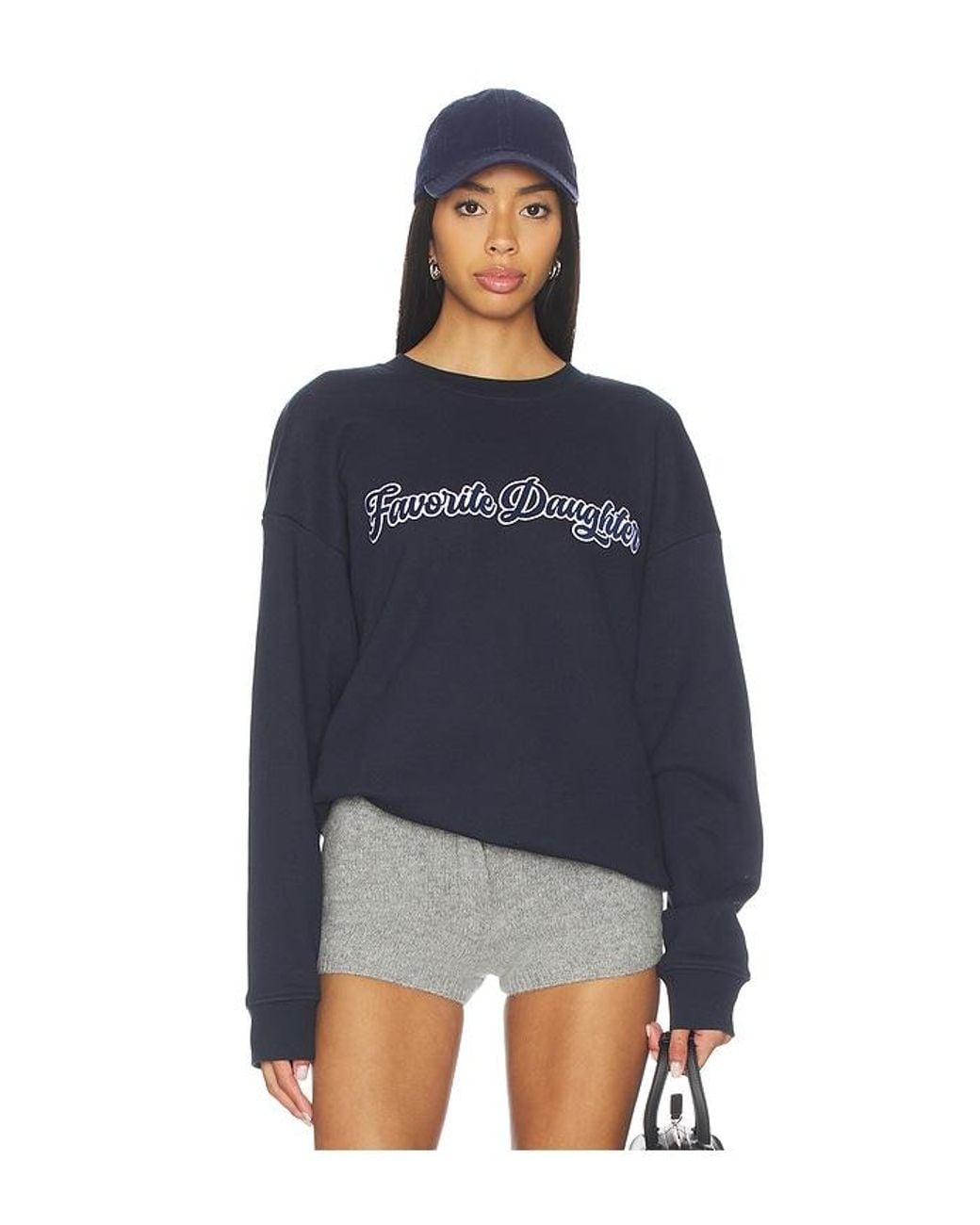 FAVORITE DAUGHTER Blue The Varsity Embroidered Sweater