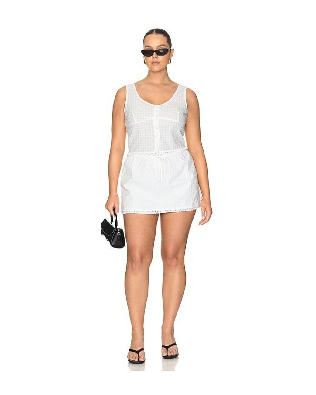 GOOD AMERICAN White The Eyelet Top