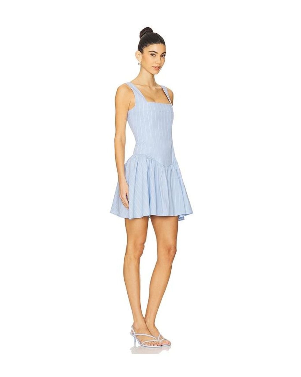 WeWoreWhat Blue Corset Peplum Mini Dress