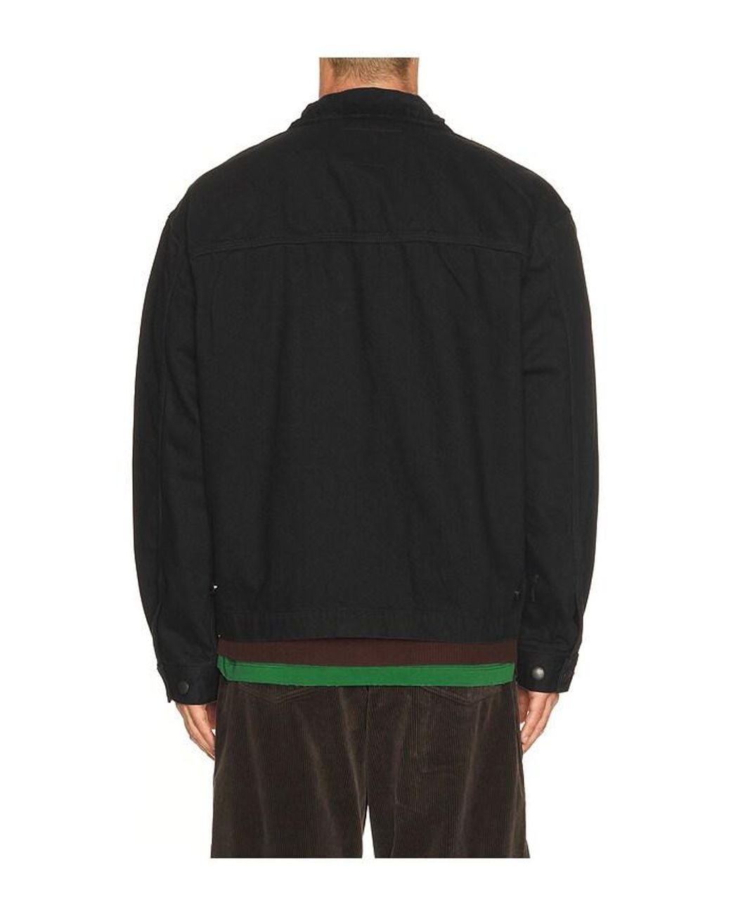 vowels Green Garment Dyed Zip Up Jacket for men