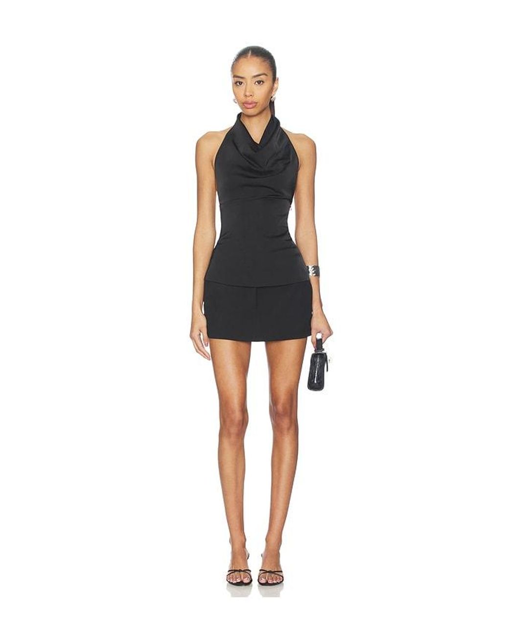 ALL THE WAYS Black Beth Halter Top