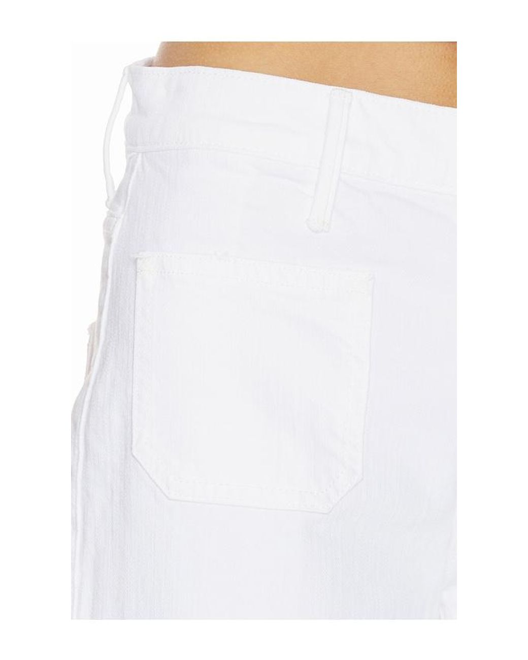 Mother White The Patch Pocket Mid Rise Maven Ankle Jeans